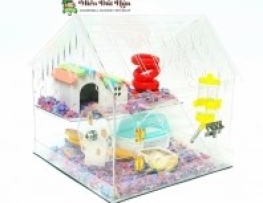 LỒNG HAMSTER TRONG SUỐT SIZE 30-30-30 FULL TOY MS03