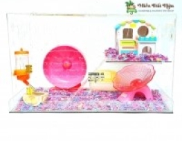 LỒNG HAMSTER TRONG SUỐT SIZE 50-30-30 FULL TOY MS01