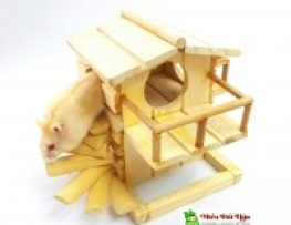 NHÀ GỖ THANG XOẮN CHO HAMSTER