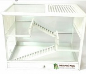 CHUỒNG HAMSTER PET WHITE : 2TẦNG SIZE 45-35-30