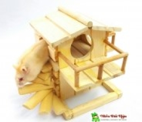 NHÀ GỖ THANG XOẮN CHO HAMSTER